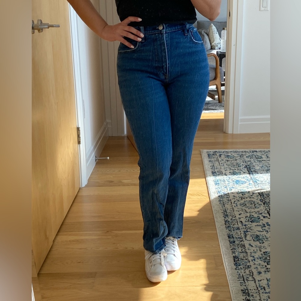 Abercrombie high rise 90s straight in classic blue - curve love fit